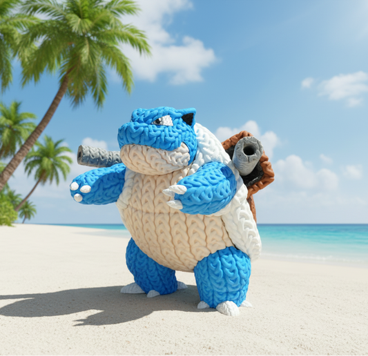 Blastoise Crochet Edition – Figura Anime 3D Articulada de 18 cm