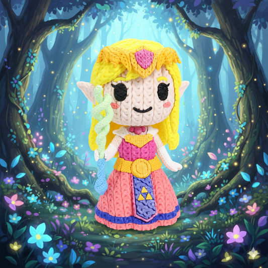 Princesa Zelda Crochet Edition - Figura Articulada 3D
