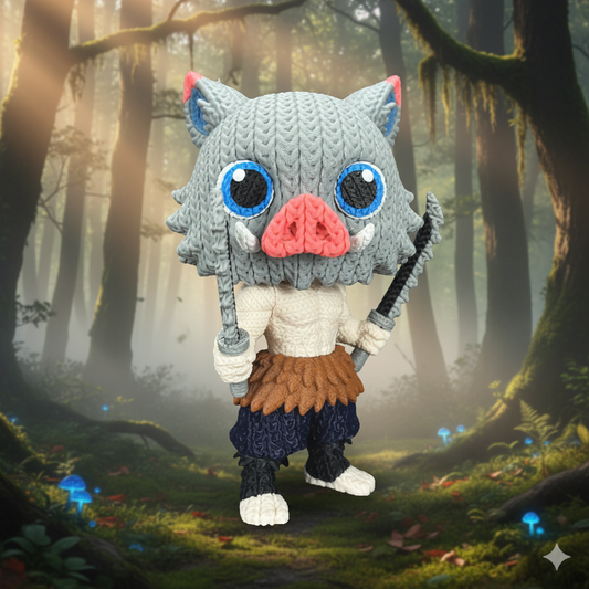 Inosuke Hashibira Crochet Edition – Figura Anime 3D Articulada de 18 cm
