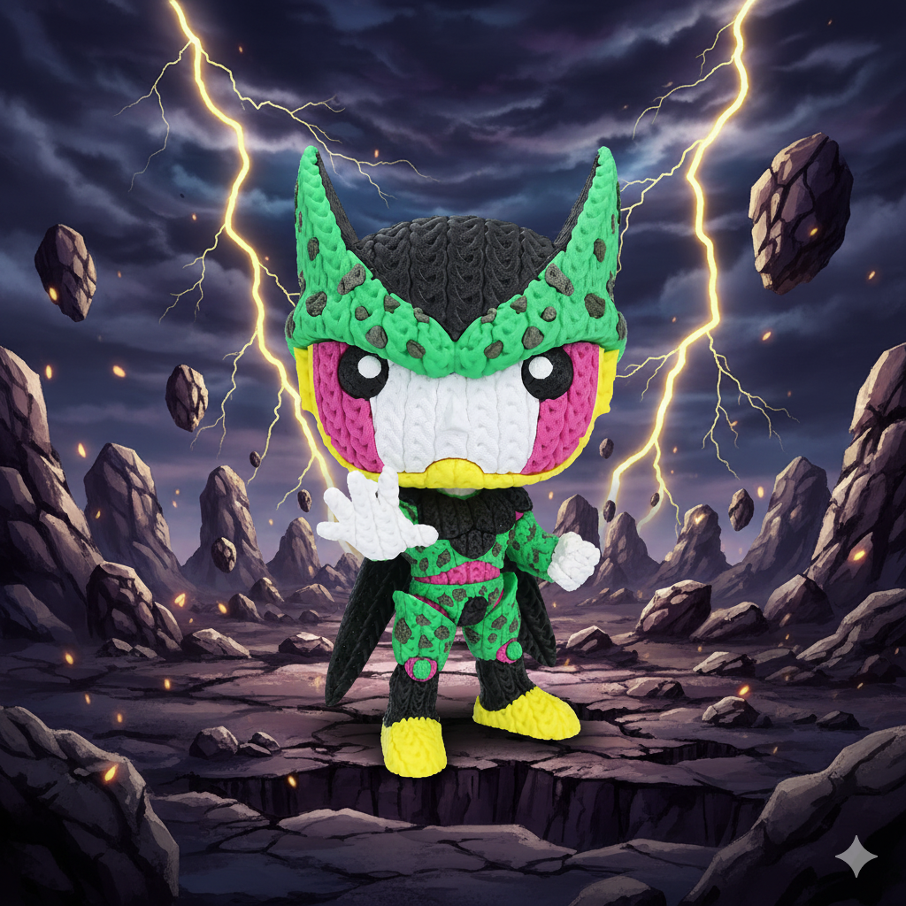 Célula Versión Definitiva – Figura Anime 3D Crochet Articulada de 18 cm