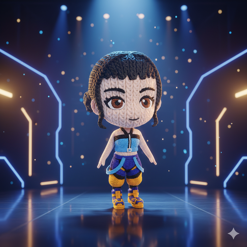 Zoey Kpop Demon Hunters Edition – Figura 3D Crochet Articulada