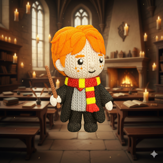 Ron Weasley Crochet Edition – Figura 3D Articulada de 18 cm