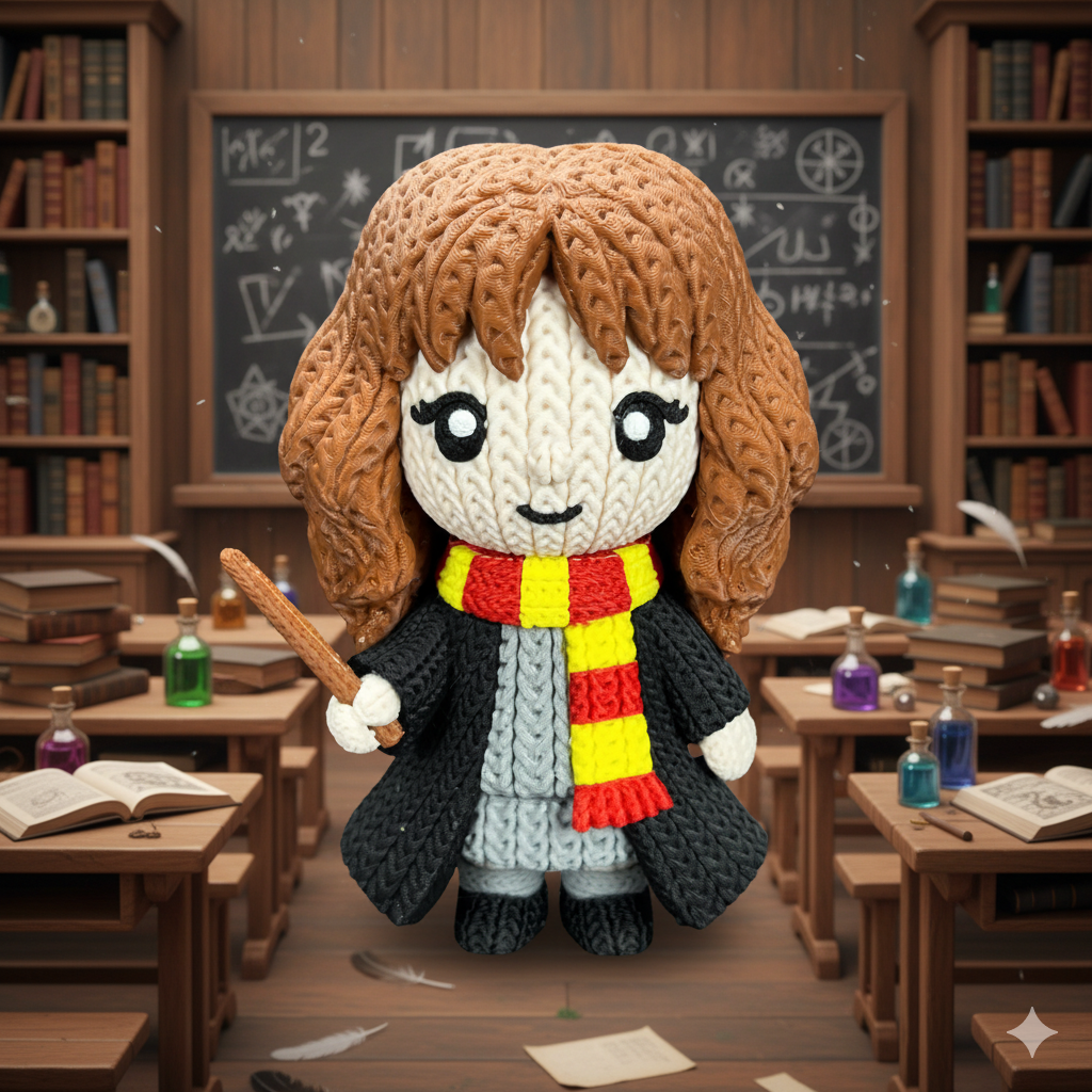 Hermione Granger Crochet Edition – Figura 3D Articulada de 18 cm