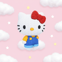 Hello Kitty Crochet Edition – Figura Kawaii 3D Articulada de 18 cm