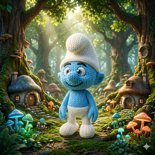 Pitufo Crochet Edition – Figura 3D Articulada