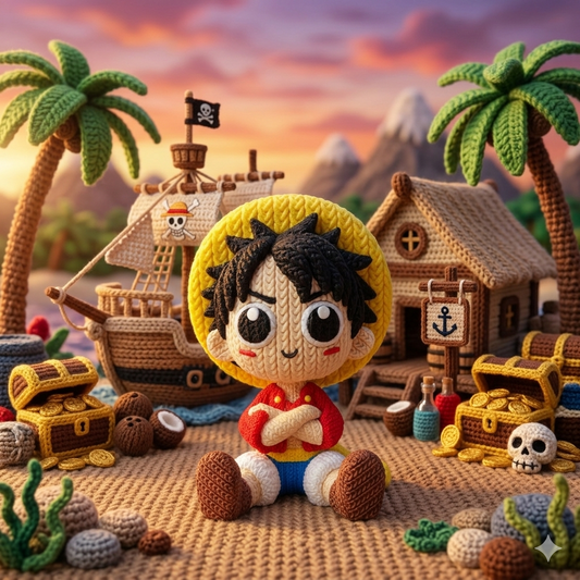 Monkey D. Luffy Crochet Edition – Figura 3D Articulada