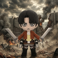 Levi Ackerman Human Version – Figura Anime 3D Crochet de 18 cm