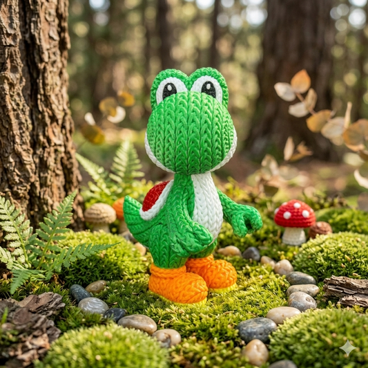 Yoshi Crochet Edition – Figura 3D Articulada de 18 cm