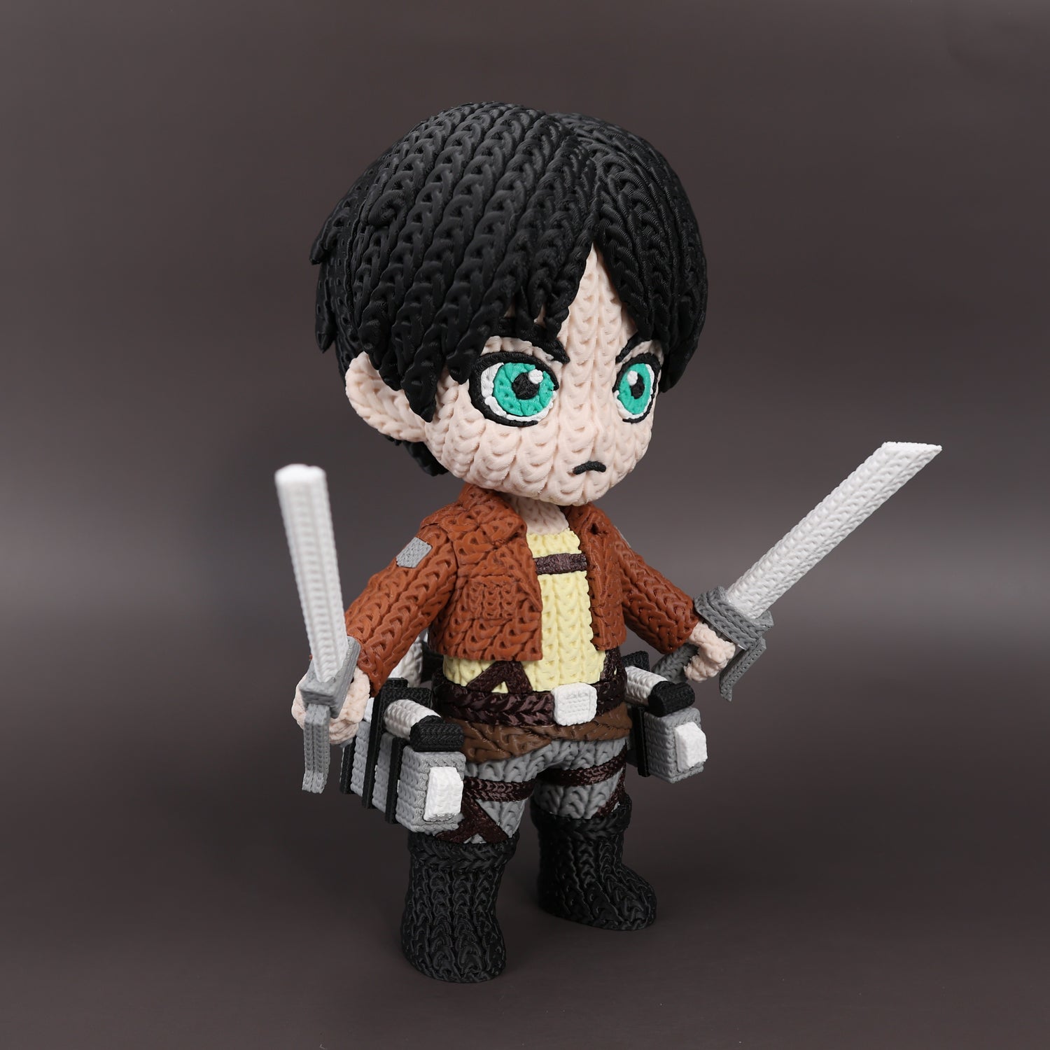 Eren Jaeger Human Version – Figura Anime 3D Crochet de 18 cm