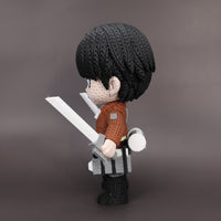 Levi Ackerman Human Version – Figura Anime 3D Crochet de 18 cm