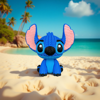 Stitch Sentado Crochet Edition - Figura 3D Articulada