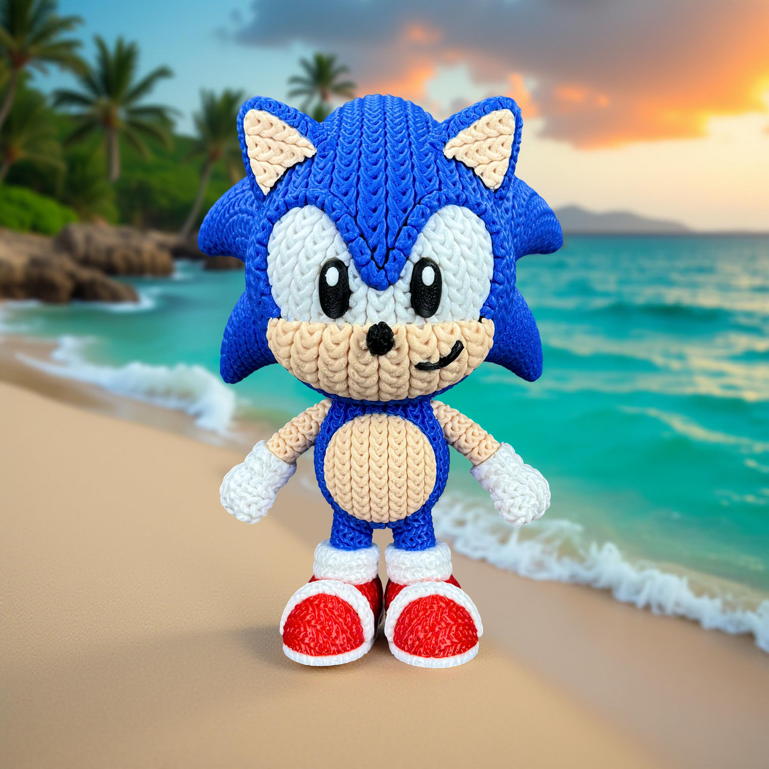 Sonic Crochet Edition – Figura 3D Articulada de 18 cm