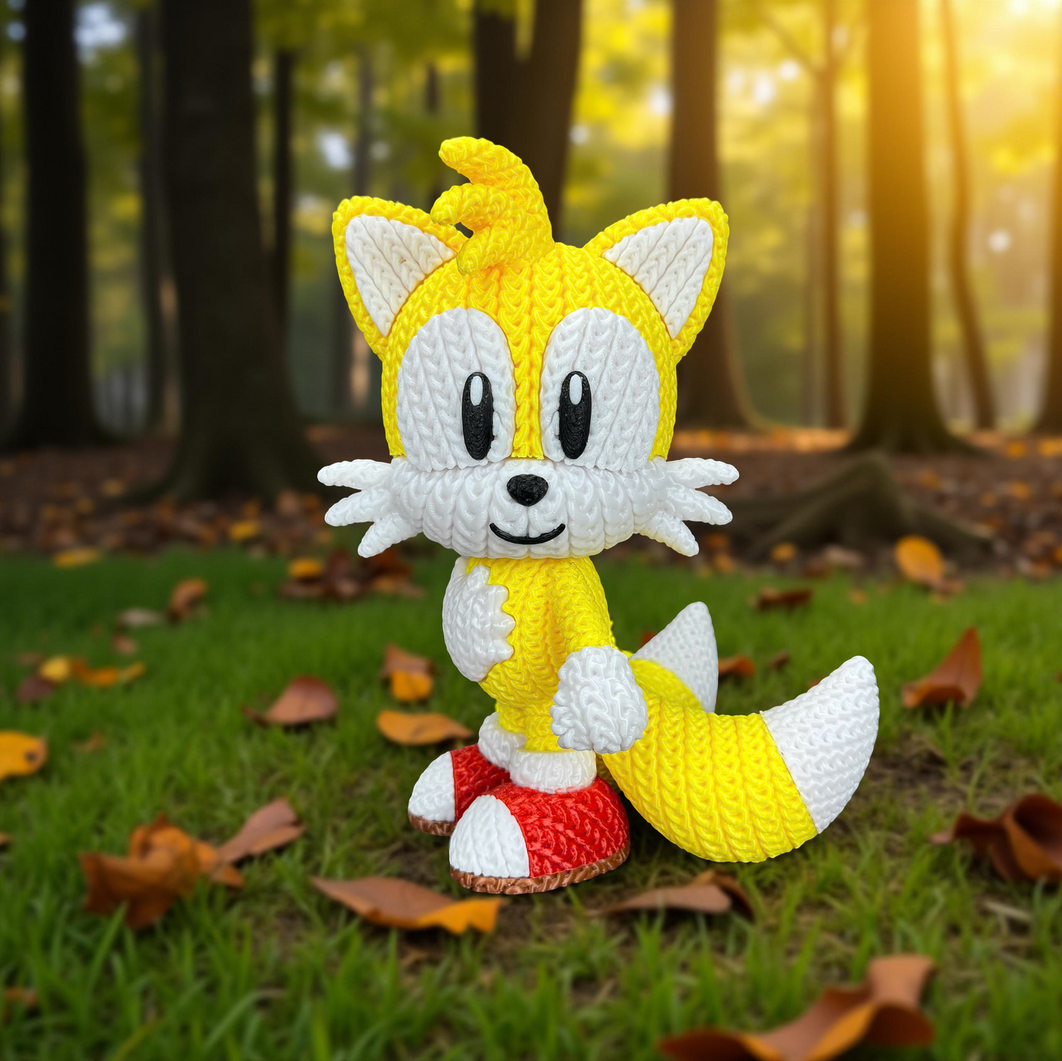 Tails Crochet Edition – Figura 3D Articulada de 18 cm