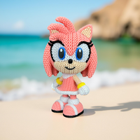 Amy Rose Crochet Edition – Figura 3D Articulada de 18 cm